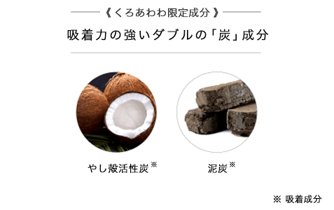 2種の炭で汚れをしっかり絡める