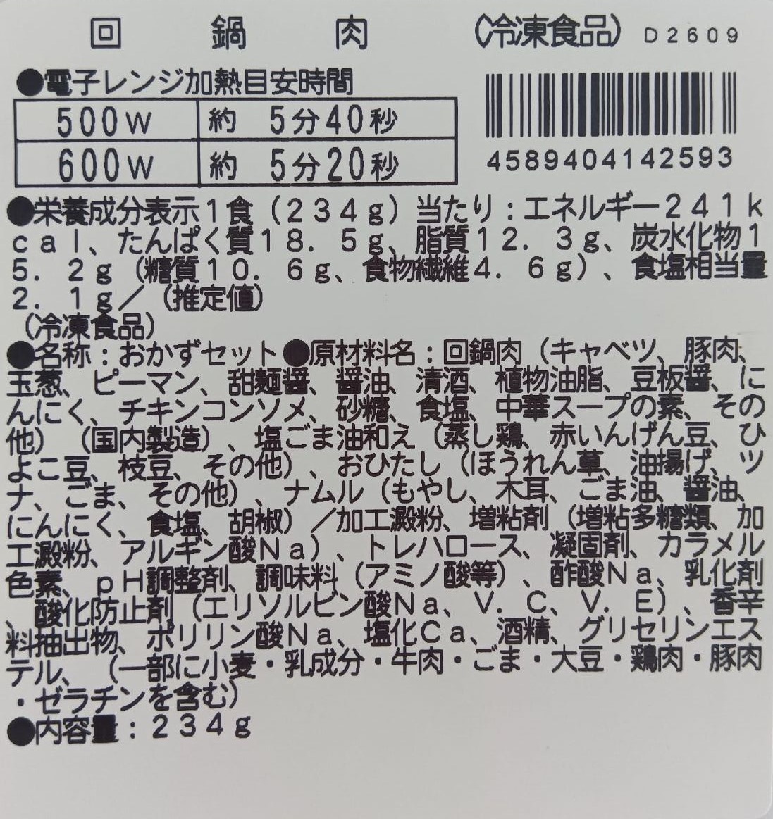成分表