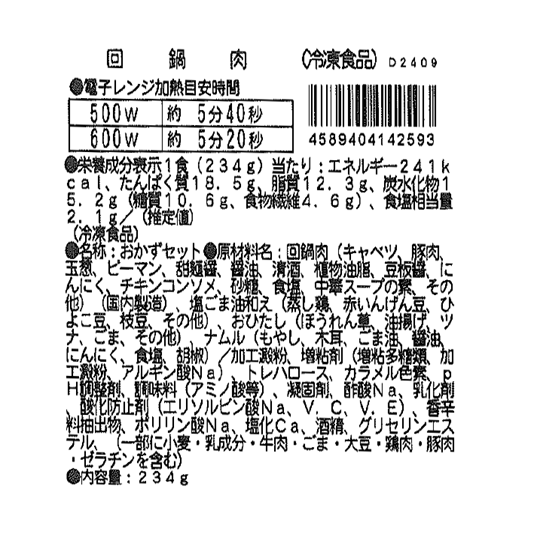 成分表